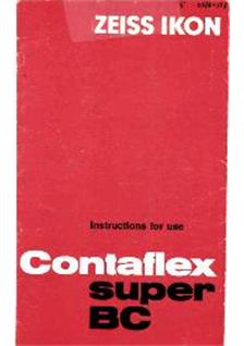 Zeiss Ikon Contaflex Super BC manual. Camera Instructions.